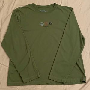 Life is good long sleeve green t-shirt